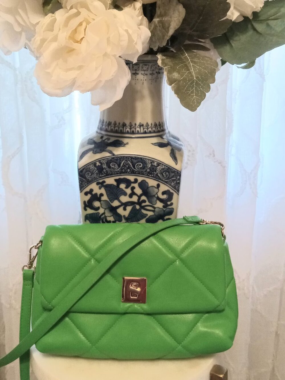 Kelly Green Quilted Crossbody